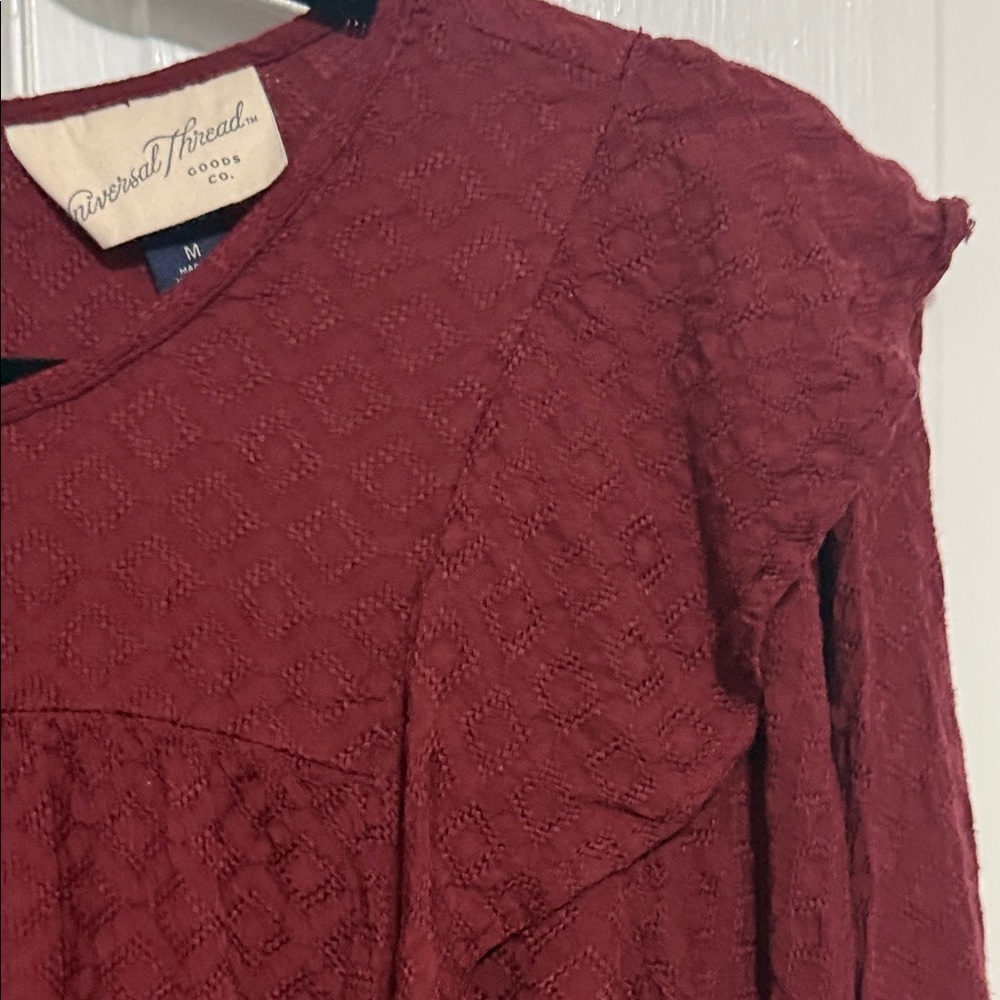 Universal Thread Maroon Ruffle Blouse - Picture 2 of 2